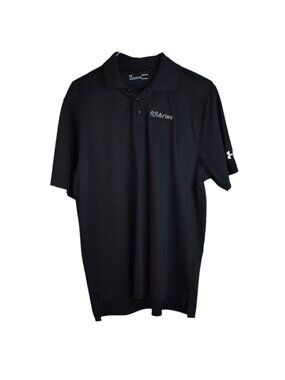 Under Armour Aries Dodge Polo L Mens Loose Fit Black Heatgear Golf Polyester